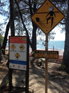 Warning - crocodiles and stingers