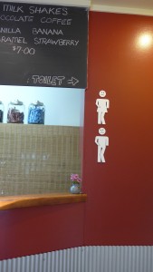 Quirky toilet signage