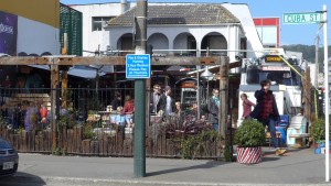 Cafe with food truck on Cuba Street