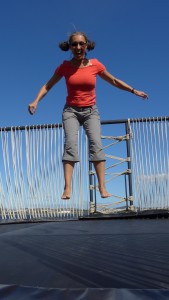 A bit of trampoline fun outside MONA