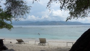 Gili T with Lombok in the distance