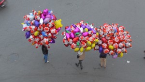 Santa Clause balloon sellers, Hanoi