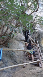 Adele descending from 2nd cave