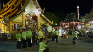 Performance at temple at Saturday night market, Chiang Mai