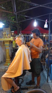 Yet another haircut, night market, Chiang Mai