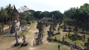 View from the top of freaky temple, Buddha Park