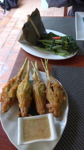 Delicious Laos lunch (lemongrass stuffed chicken)