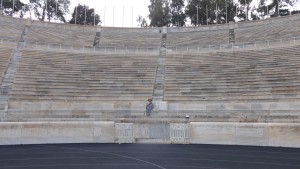 Sitting in the VIP seats in Panathenaic Stadium