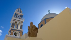 Fira's church and clock