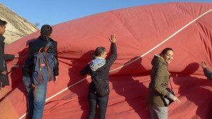 Deflating our hot air balloon