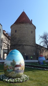 Traditional painted scenes on Easter eggs